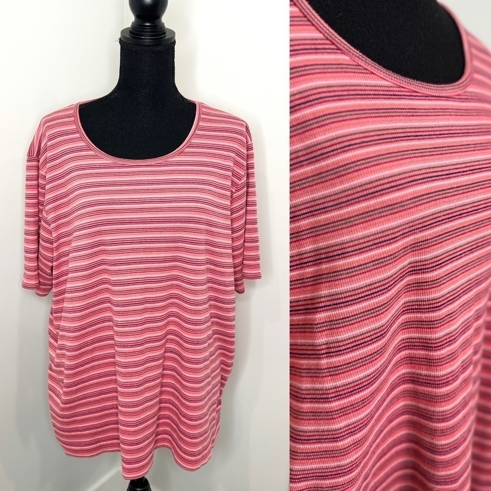 White Stag Stretch Stripe Pink Shirt (22W/24W)